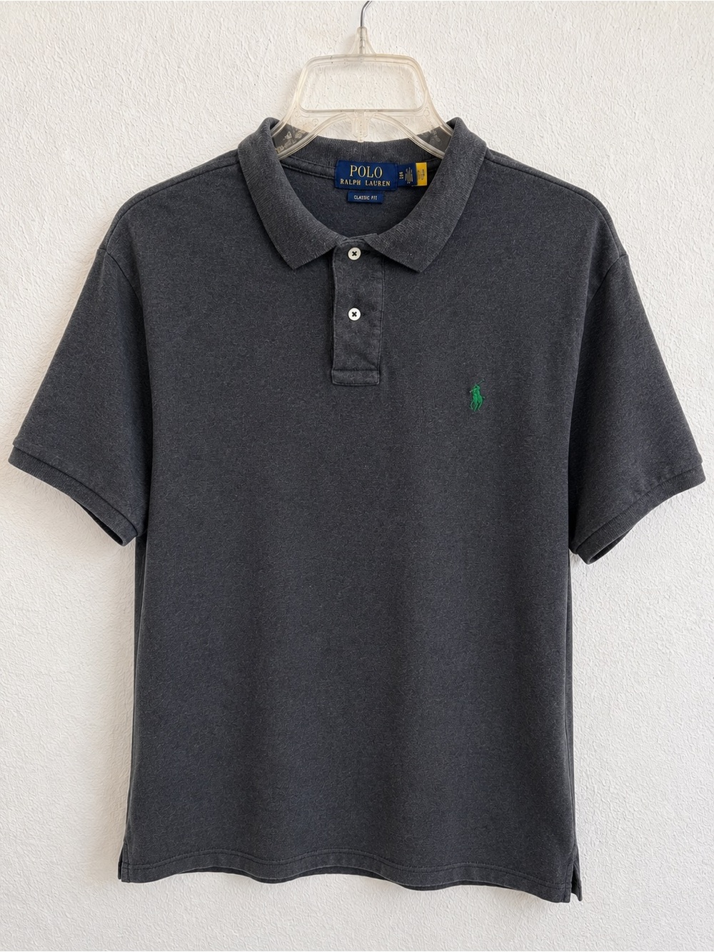 Polo Ralph Lauren Men’s XL Classic Fit Charcoal Gray Polo Shirt Green Pony